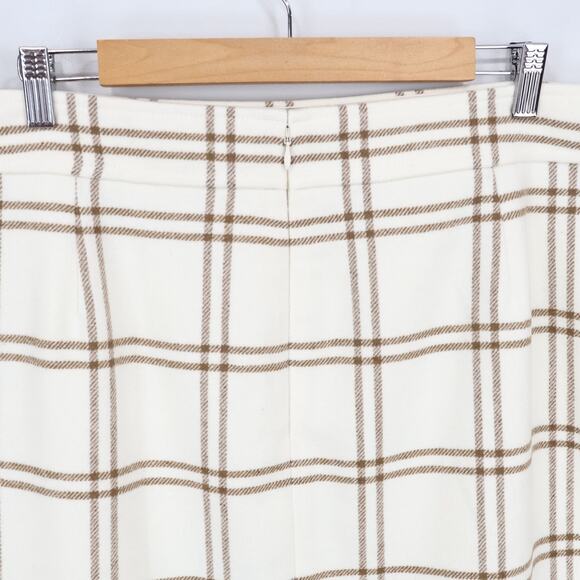 NWT J.Crew Factory Wool-Blend A-Line Mini Skirt Ivory Camel Size 20 - Picture 7 of 11